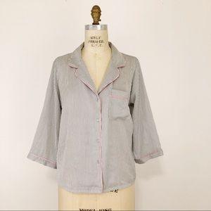 Isaac Mizrahi striped satin button front pajamas